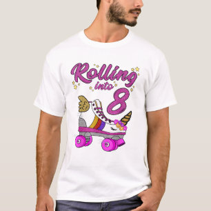 Camiseta de cumpleaños 8 Unicornio Patinador Ska