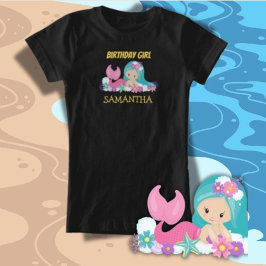 Camiseta de cumpleaños amarilla de la sirena