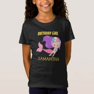 Camiseta de cumpleaños amarilla de la sirena