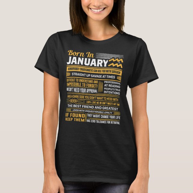 Camiseta de cumpleaños Aquarius T Shirt (Anverso)