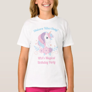 Camiseta de cumpleaños arcoíris de unicornio Nom