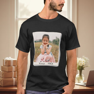 Camiseta de cumpleaños con foto y año personalizad