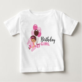 Camiseta de cumpleaños con globos para niña de 1 a