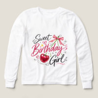Camiseta de cumpleaños con gráfico de cereza y laz