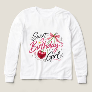 Camiseta de cumpleaños con gráfico de cereza y laz