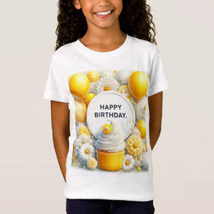 camiseta de cumpleaños con magdalena y globo