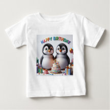 Camiseta de cumpleaños con pingüinos