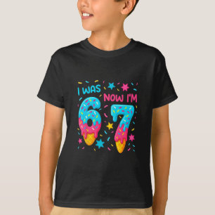 Camiseta de cumpleaños de 7 años Era 6 ahora soy 7