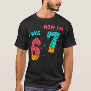 Camiseta de cumpleaños de 7 años Era 6 Ahora soy 7