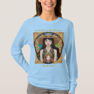 Camiseta de cumpleaños de AI Art Earth Day