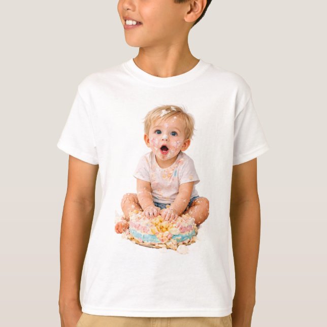 Camiseta de Cumpleaños de Bebé con Destrucción de  (Anverso)