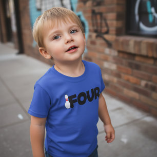 Camiseta de cumpleaños de bolos para niños de 4 añ
