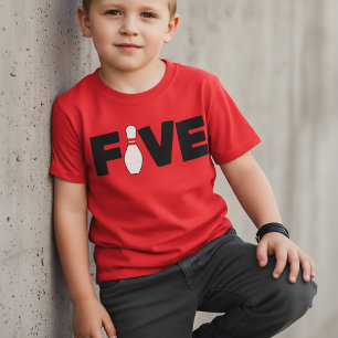 Camiseta de cumpleaños de bolos para niños de 5 añ