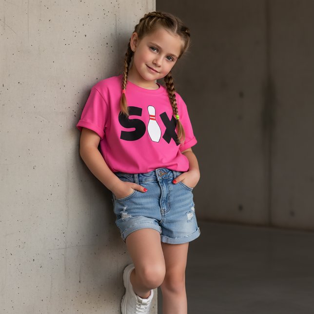 Camiseta de cumpleaños de bolos para niños de 6 añ (Subido por el creador)