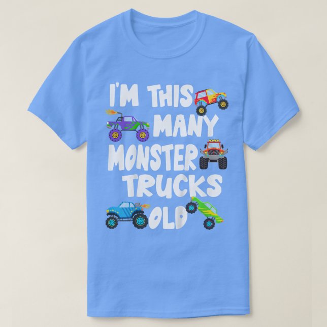 Camiseta de cumpleaños de camión monstruo para niñ (Diseño del anverso)