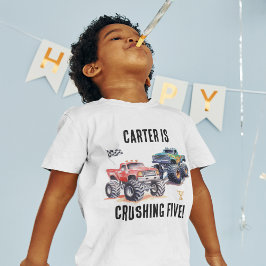 Camiseta de cumpleaños de camiones monstruo para n