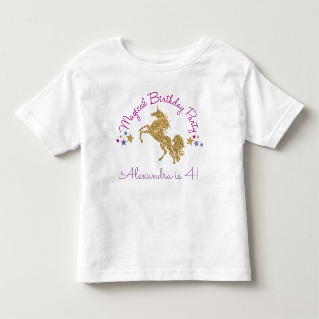 Camiseta de cumpleaños de Chica mágico de unicorni (Anverso)