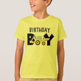 Camiseta de cumpleaños de construcción para niños