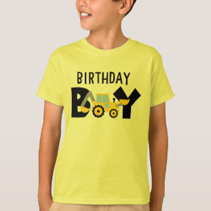 Camiseta de cumpleaños de construcción para niños