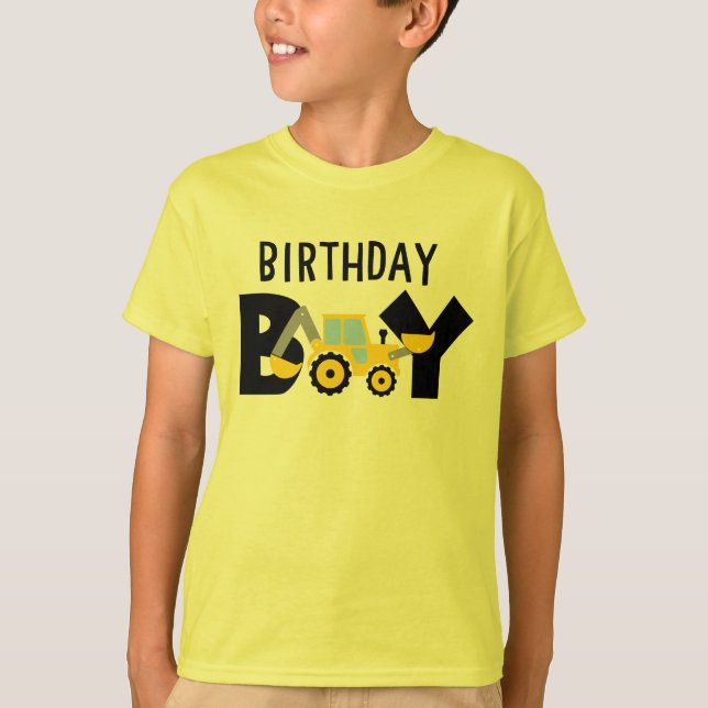 Camiseta de cumpleaños de construcción para niños (Anverso)