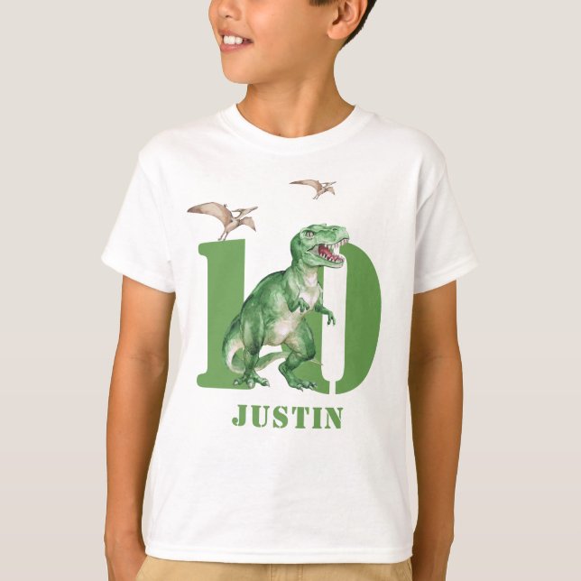 Camiseta de cumpleaños de Dinosaur T Rex (Anverso)