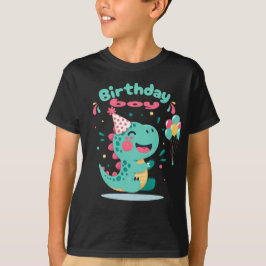 Camiseta de cumpleaños de dinosaurio para niños | 