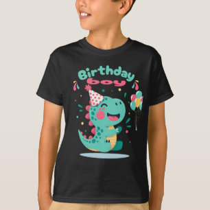 Camiseta de cumpleaños de dinosaurio para niños