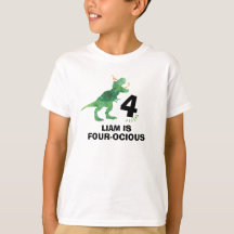 Camiseta de cumpleaños de dinosaurio para personal