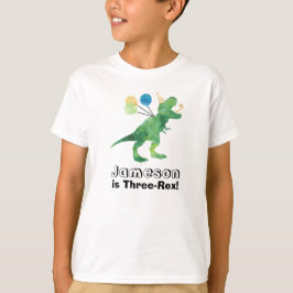 Camiseta de cumpleaños de dinosaurio para personal