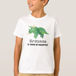 Camiseta de cumpleaños de dinosaurio personalizabl