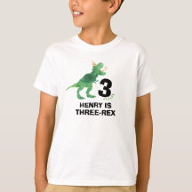 Camiseta de cumpleaños de dinosaurio personalizabl