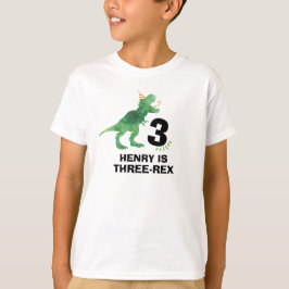Camiseta de cumpleaños de dinosaurio personalizabl