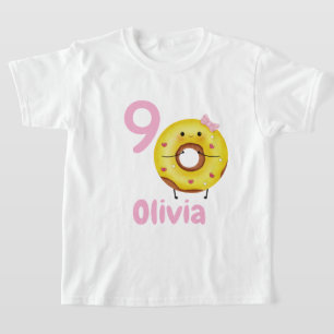 Camiseta de cumpleaños de dona personalizada con n