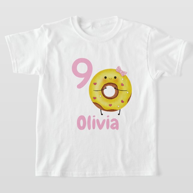 Camiseta de cumpleaños de dona personalizada con n (Distribución)
