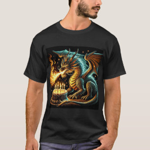 Camiseta de cumpleaños de dragón que respira el fu