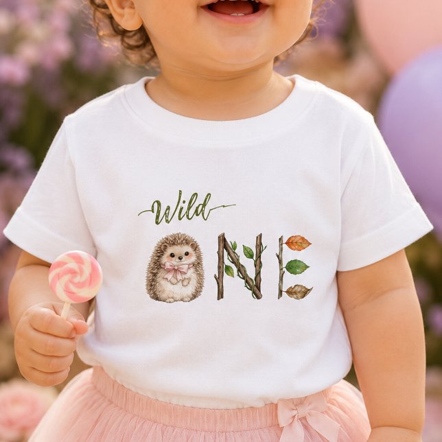 Camiseta de cumpleaños de erizo acuarela bebé Wild (Subido por el creador)