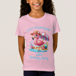 Camiseta de cumpleaños de flamenco para niña   ¡Va
