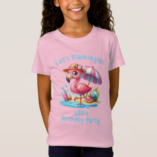 Camiseta de cumpleaños de flamenco para niña | ¡Va