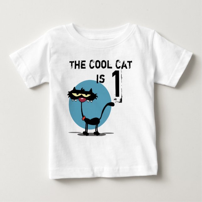 Camiseta de cumpleaños de Guay Cat Personalizable (Anverso)