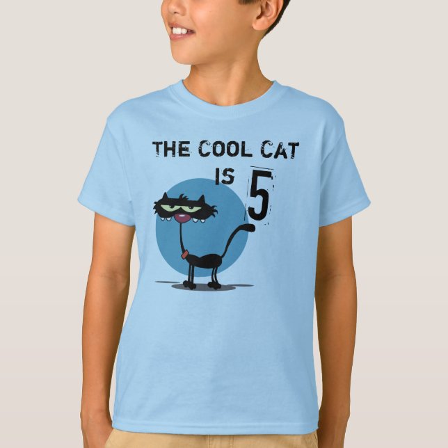 Camiseta de cumpleaños de Guay Cat Personalizable (Anverso)