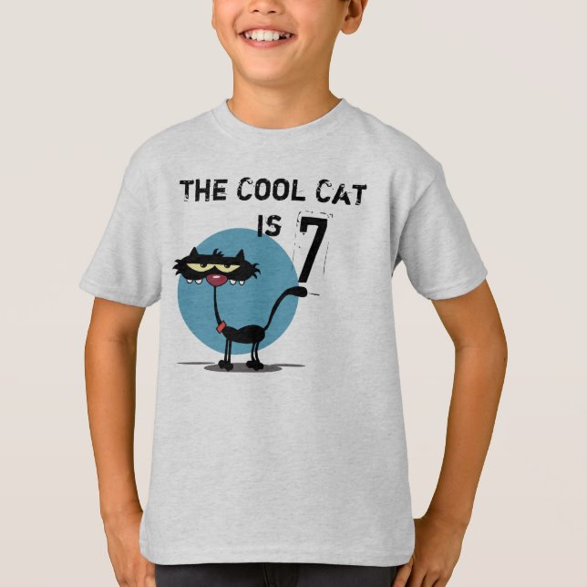 Camiseta de cumpleaños de Guay Cat Personalizable (Anverso)