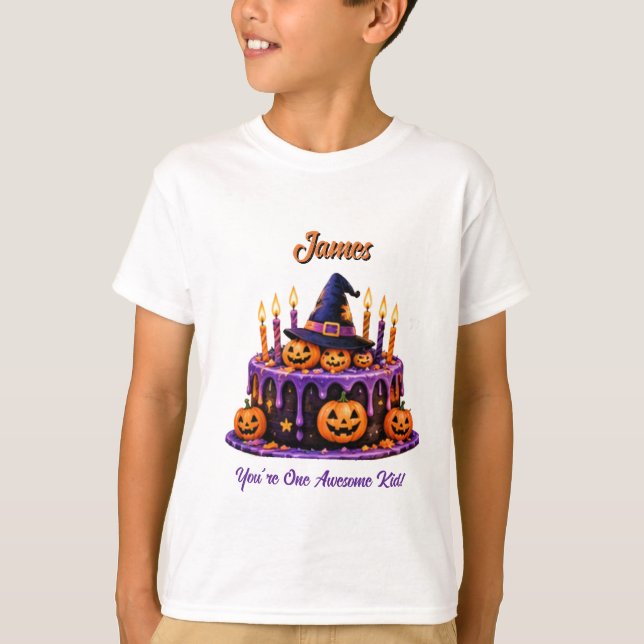Camiseta de cumpleaños de Halloween Little Monster (Anverso)