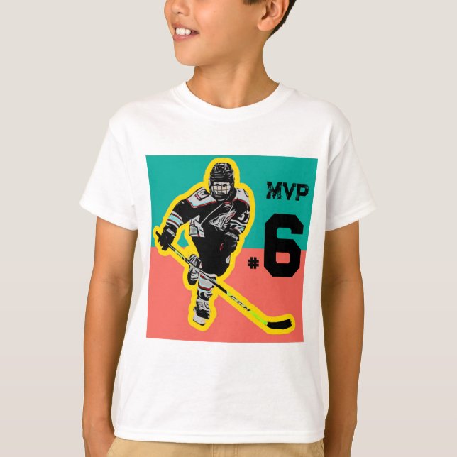 Camiseta de cumpleaños de hockey personalizada (Anverso)