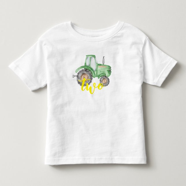 Camiseta de cumpleaños de la granja Green Tractor (Anverso)