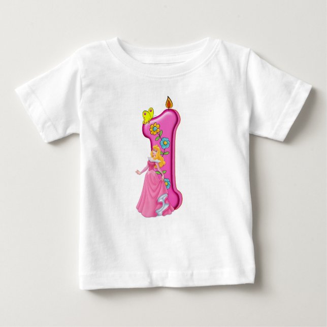 Camiseta de cumpleaños de la princesa floral con v (Anverso)