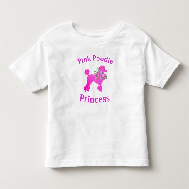 Camiseta de cumpleaños de la princesa Poodle Rosa (Anverso)