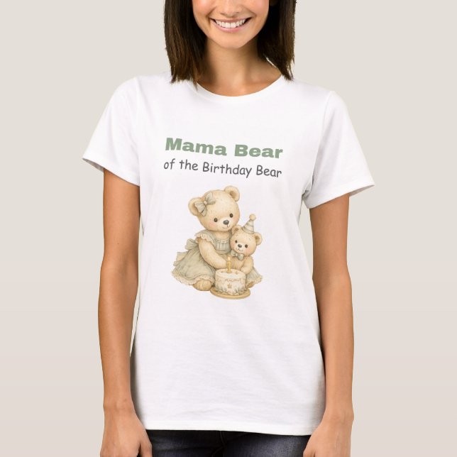 Camiseta de cumpleaños de Mamá Oso (Anverso)