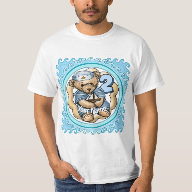 Camiseta de cumpleaños de marinero de 2 años (Anverso)