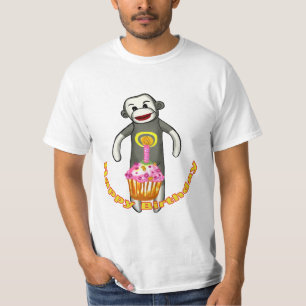 Camiseta de cumpleaños de mono de calcetín