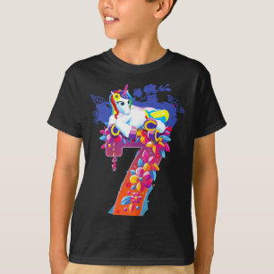 Camiseta de cumpleaños de niña de 7 años de unicor